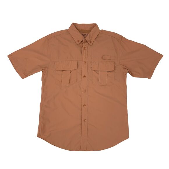 Clearwater Outfitters Fishing Shirt Men's Size M Cantaloupe Short Sleeve Nylon - Picture 1 of 12